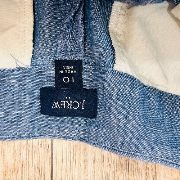 J Crew Blue Chambray Mid Rise Scalloped Hem Shorts size 10 - Picture 3 of 6